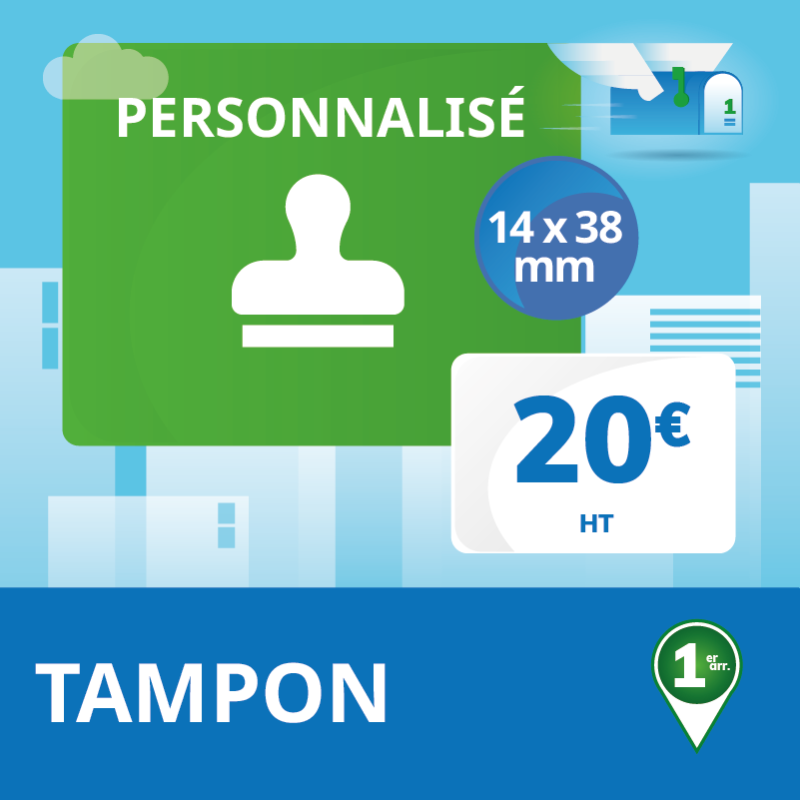 Tampon encreur personnalisé 14x38mm offert à l'ouverture - Domiciliation Marseille 1er - Noailles